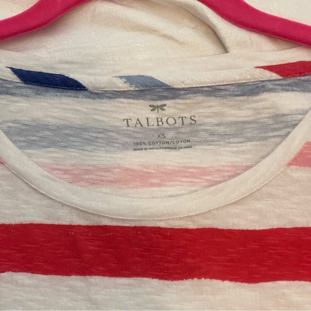 ❤️2/$15 or 3/$21❤️Talbots S/S Multi-colored  Striped Sequin Top, Size XS - Picture 7 of 10